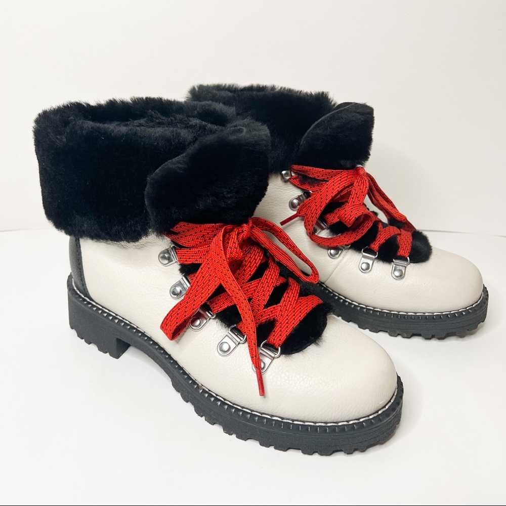 J. Crew White Leather winter Boots size 6